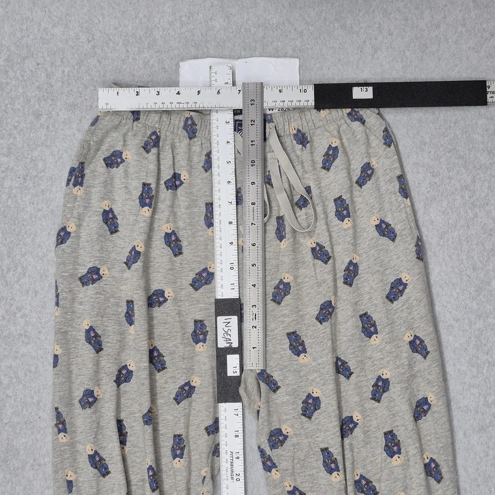 Polo Ralph Lauren Men Sleepwear S Gray Pants Graphic Sweatpants Polo Bear‎ AOP
